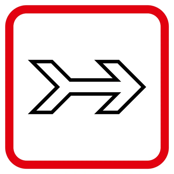 Pfeil rechts Vektor-Symbol in einem Rahmen — Stockvektor