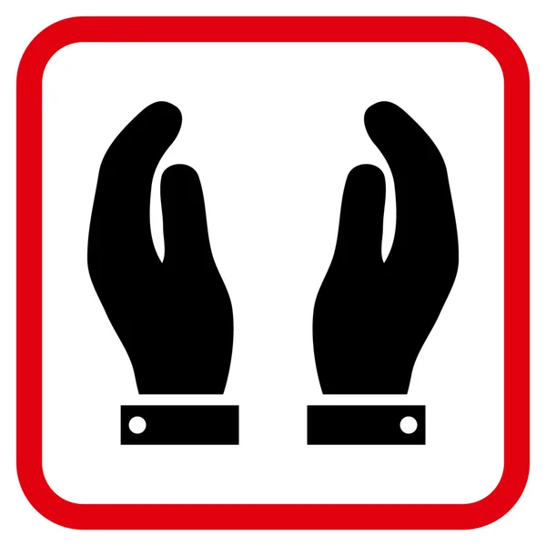 Verzorging handen Vector Icon In een Frame — Stockvector