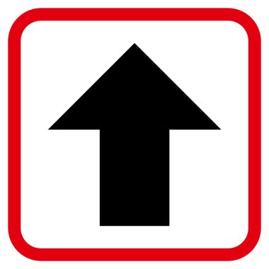 Vektör simgesi bir çerçeve içinde yukarı ok