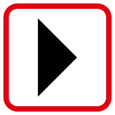 Ok ucu doğru vektör simgesi bir çerçeve içinde