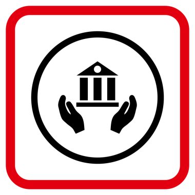 Banka hizmet vektör simgesi bir çerçeve içinde