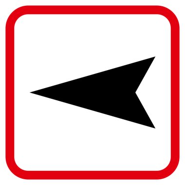 Ok ucu sol vektör simgesi bir çerçeve içinde