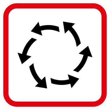 Santrifüj oklar bir çerçeve içinde simge vektör