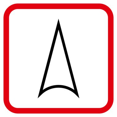 Vektör simgesi bir çerçeve içinde yukarı ok ucu