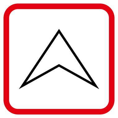 Vektör simgesi bir çerçeve içinde yukarı ok ucu