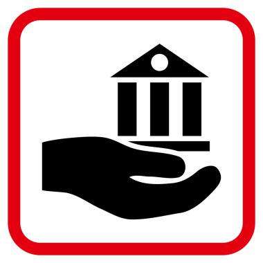Banka hizmet vektör simgesi bir çerçeve içinde