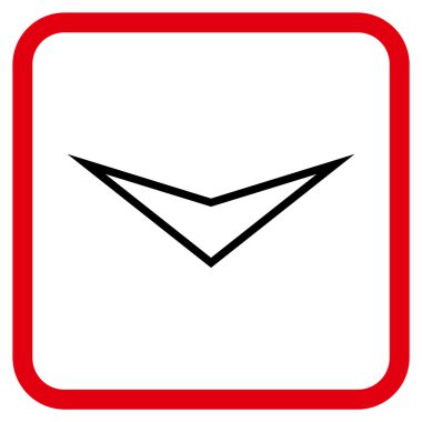 Vektör simgesi bir çerçeve içinde aşağı ok ucu