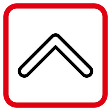 Vektör simgesi bir çerçeve içinde yukarı ok ucu