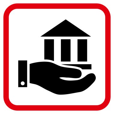 Banka hizmet vektör simgesi bir çerçeve içinde