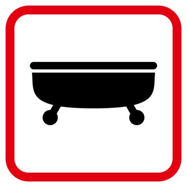 Küvet vektör simgesi bir çerçeve içinde