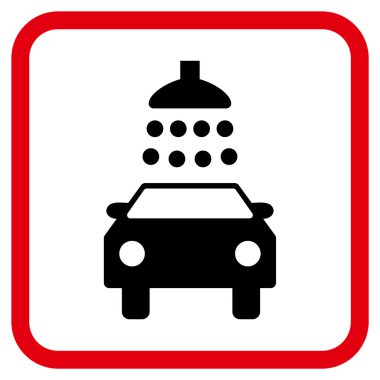 Araba duş vektör simgesi bir çerçeve içinde