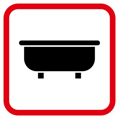 Küvet vektör simgesi bir çerçeve içinde