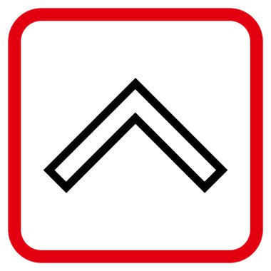 Vektör simgesi bir çerçeve içinde yukarı ok ucu