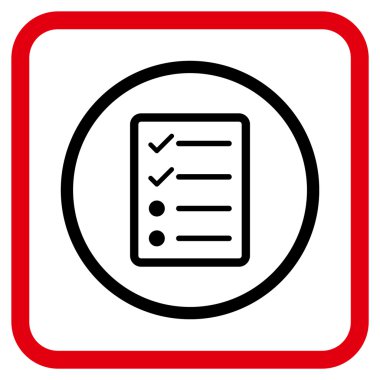 Denetim listesi sayfa vektör simgesi bir çerçeve içinde