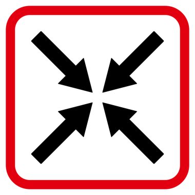 Merkezi oklar bir çerçeve içinde simge vektör