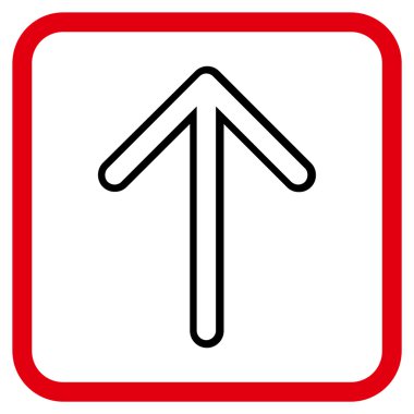 Vektör simgesi bir çerçeve içinde yukarı ok