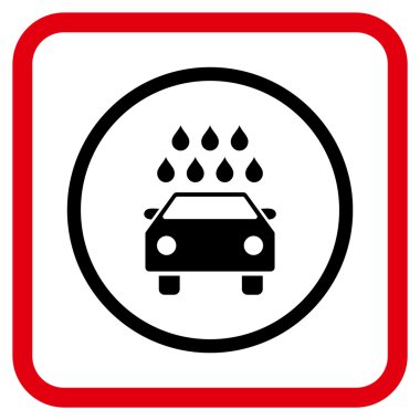 Araba duş vektör simgesi bir çerçeve içinde