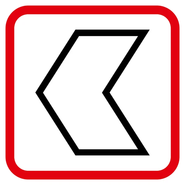 Pfeilspitze linkes Vektor-Symbol in einem Rahmen — Stockvektor