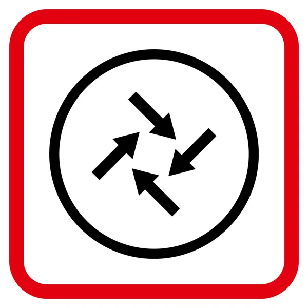 Zentripetale Pfeile Vektor-Symbol in einem Rahmen — Stockvektor