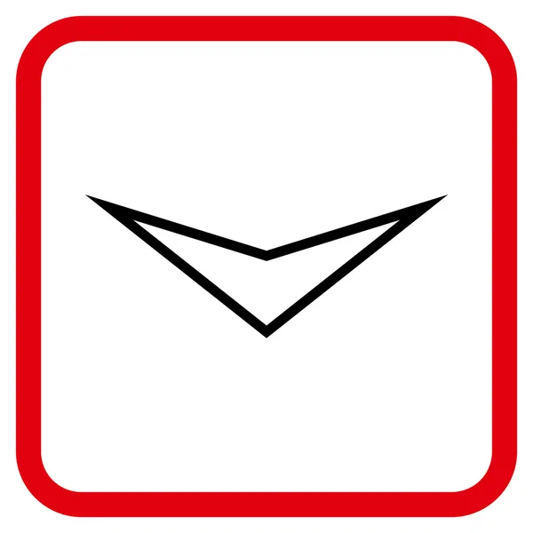 Grot strzałki dół wektor ikona w ramce — Wektor stockowy