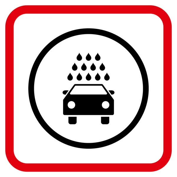 Ícone de vetor de lavagem de carro em um quadro — Vetor de Stock