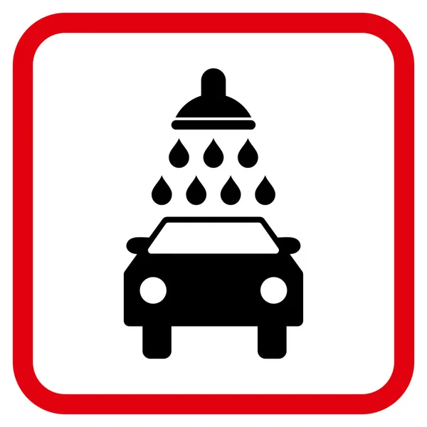 Icono del vector del lavado del coche en un marco — Archivo Imágenes Vectoriales