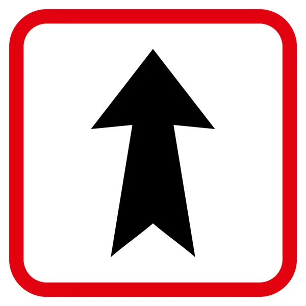 Pfeil nach oben Vektor-Symbol in einem Rahmen — Stockvektor