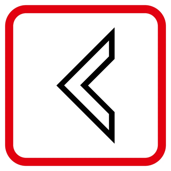 Ícone do vetor esquerdo de Arrowhead em um quadro — Vetor de Stock