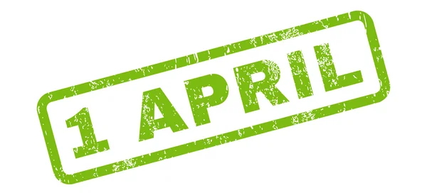 1 апреля Текстовая резиновая марка — стоковый вектор