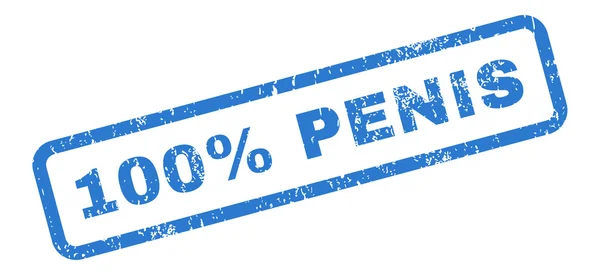 100 por ciento Sello de goma de texto del pene — Vector de stock