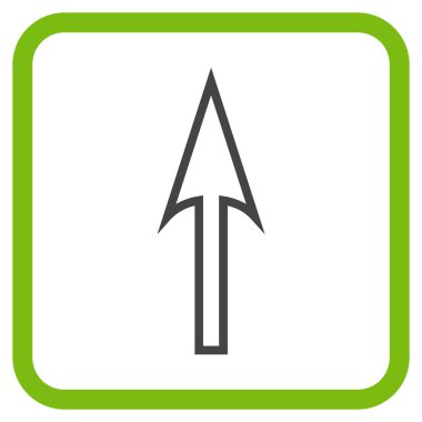 Vektör simgesi bir çerçeve içinde yukarı ok keskin