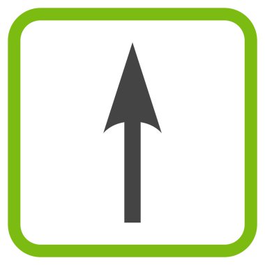 Vektör simgesi bir çerçeve içinde yukarı ok keskin