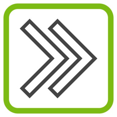 Üst karakter doğru vektör simgesi bir çerçeve içinde