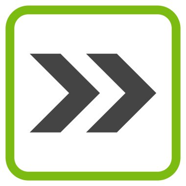 Üst karakter doğru vektör simgesi bir çerçeve içinde