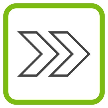 Üst karakter doğru vektör simgesi bir çerçeve içinde