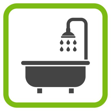 Duş Banyo vektör simgesi bir çerçeve içinde