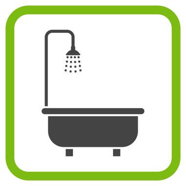 Duş Banyo vektör simgesi bir çerçeve içinde