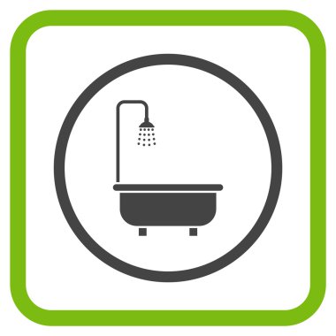 Duş Banyo vektör simgesi bir çerçeve içinde
