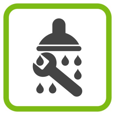 Duş sıhhi tesisat vektör simgesi bir çerçeve içinde