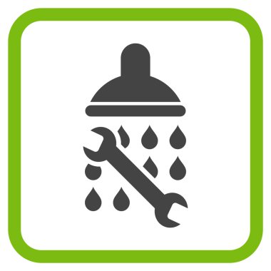 Duş sıhhi tesisat vektör simgesi bir çerçeve içinde