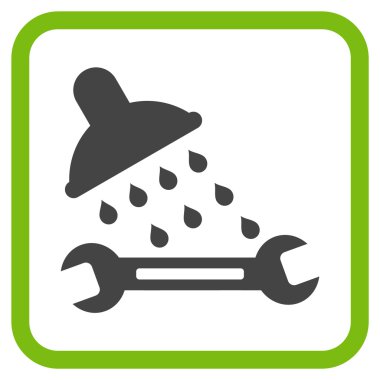 Duş sıhhi tesisat vektör simgesi bir çerçeve içinde