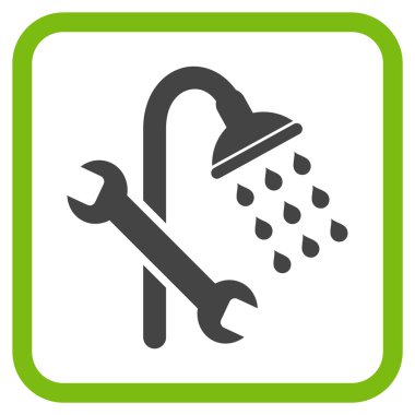 Duş sıhhi tesisat vektör simgesi bir çerçeve içinde