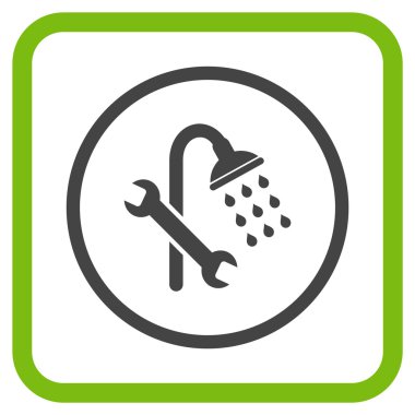 Duş sıhhi tesisat vektör simgesi bir çerçeve içinde