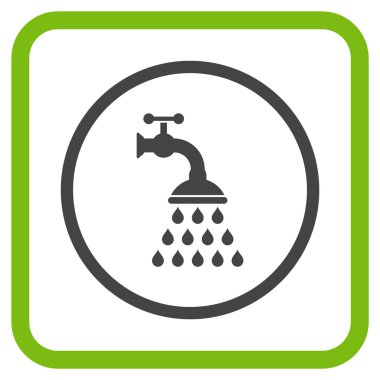 Duş musluk vektör simgesi bir çerçeve içinde