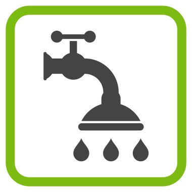 Duş musluk vektör simgesi bir çerçeve içinde