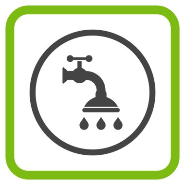 Duş musluk vektör simgesi bir çerçeve içinde