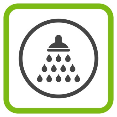 Duş vektör simgesi bir çerçeve içinde