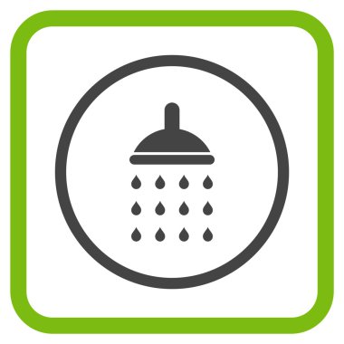 Duş vektör simgesi bir çerçeve içinde