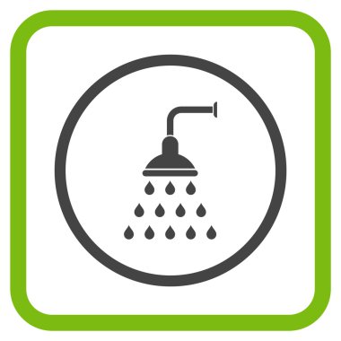 Duş vektör simgesi bir çerçeve içinde