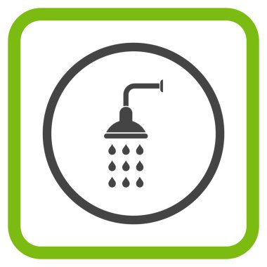 Duş vektör simgesi bir çerçeve içinde